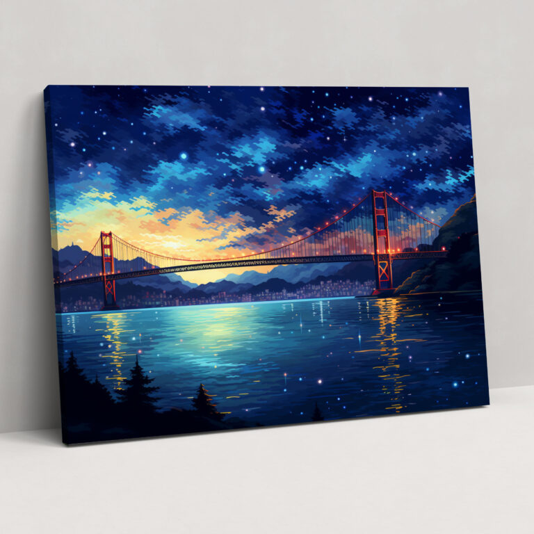 Bosphorus Bridge Wall Decoration - Bosphorus Bridge, Home Decoration, Pixel Art, Canvas Wall Art