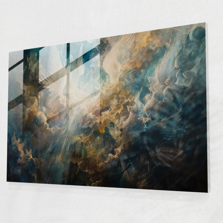 Celestial Baroque Glass Art - Baroque, Wall Decoration, Celestial Theme, Glass Art