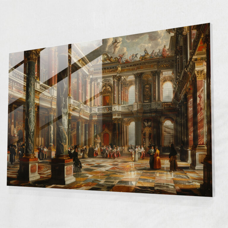Baroque Style Painting Glass Art - Baroque, Glass Art, Modern Art, Home Decoration
