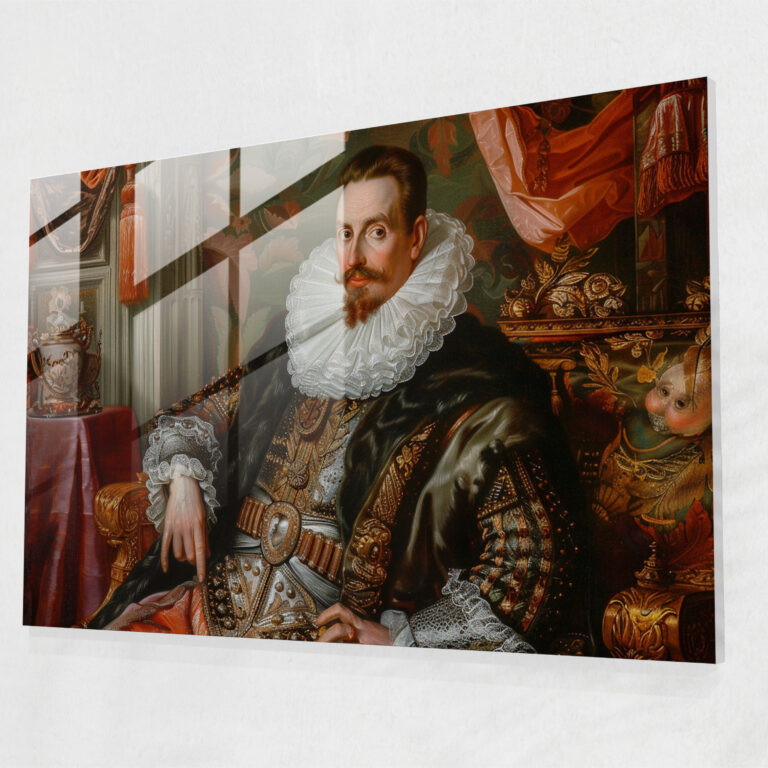 Baroque Style Painting Glass Art - Baroque, Luxurious Tapestries, Sophistication, Glass Art