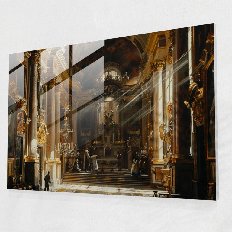 Dramatic Religious Scene Baroque Style Painting Wall Decoration - Baroque, Glass Wall Art, Wall Decoration, Glass Print