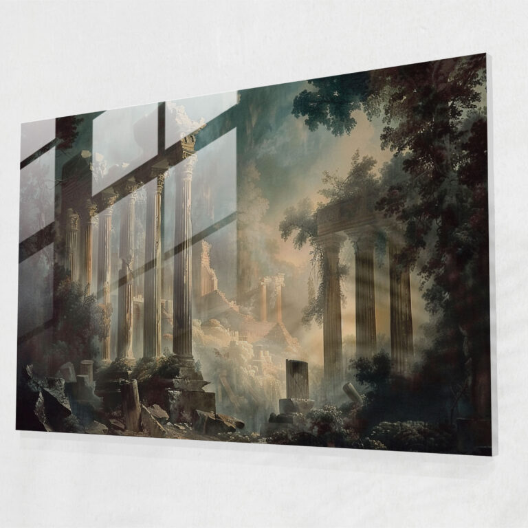 Grand Landscape Baroque Style Painting Glass Print - Baroque, Wall Decoration, Home Decoration, Baroque Style Painting