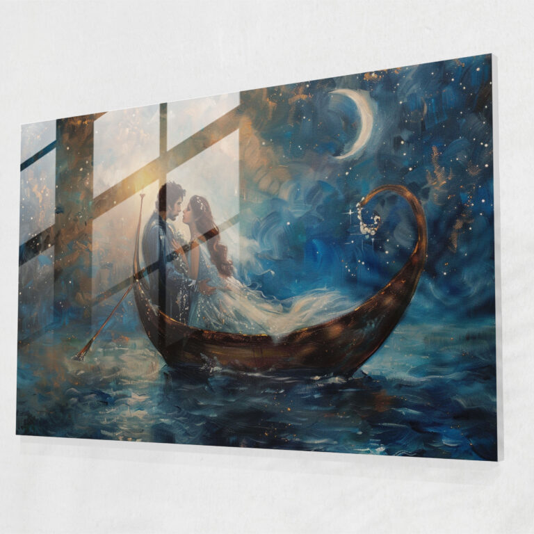 Romantic Love Story Baroque Style Painting Wall Decoration - Baroque, Modern Art, Wall Decoration, Glass Print