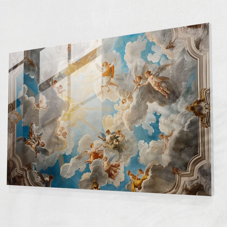 Baroque Style Painting Glass Art - Baroque, Glass Art, Baroque Style Painting, Mythical Decor