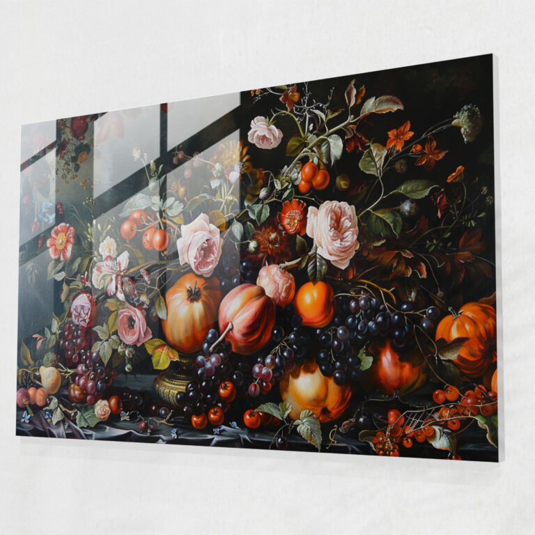 Baroque Style Painting Glass Wall Art - Baroque, Baroque Style Painting, Wall Decoration, Intricate Details