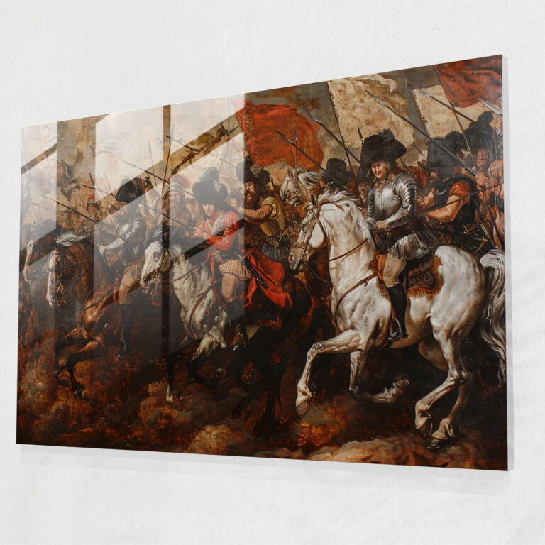 Baroque Style Painting Glass Art - Baroque, Glass Art, Baroque Style Painting, Historical Battle Scene