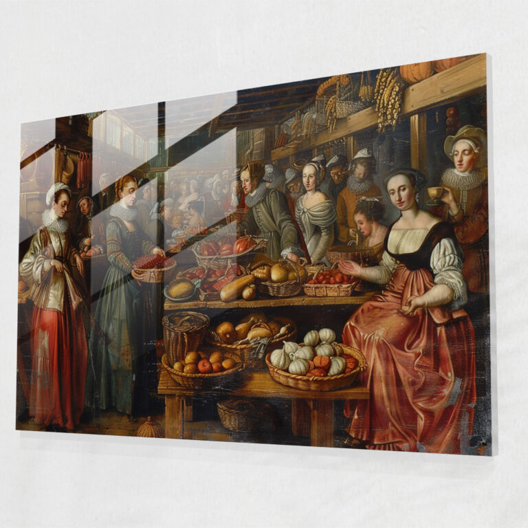 Baroque Style Painting Glass Art - Baroque, Glass Art, Glass Print, Home Decoration