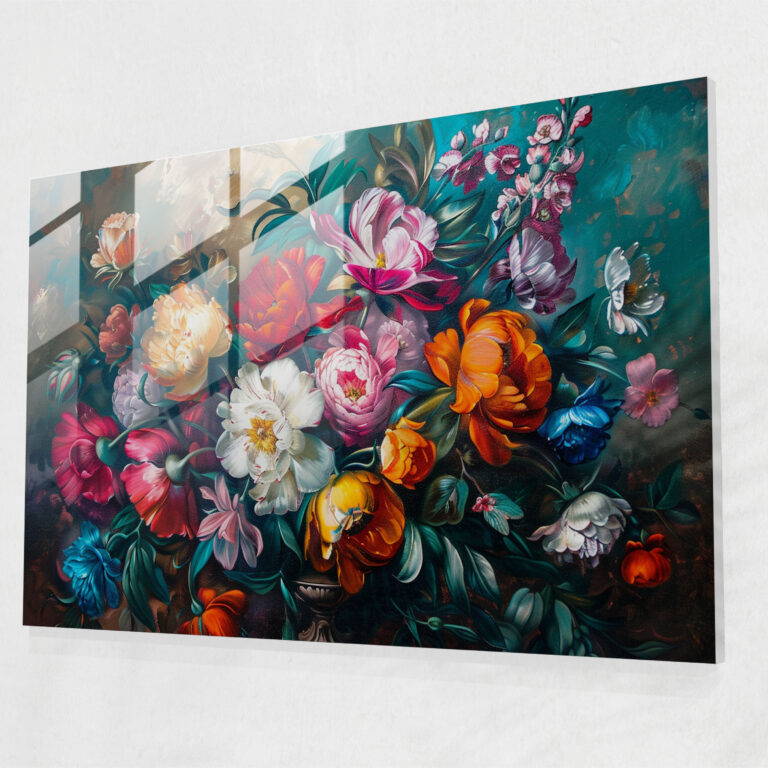 Baroque Style Painting Glass Art - Baroque, Wall Decoration, Vibrant Colors, Glass Art