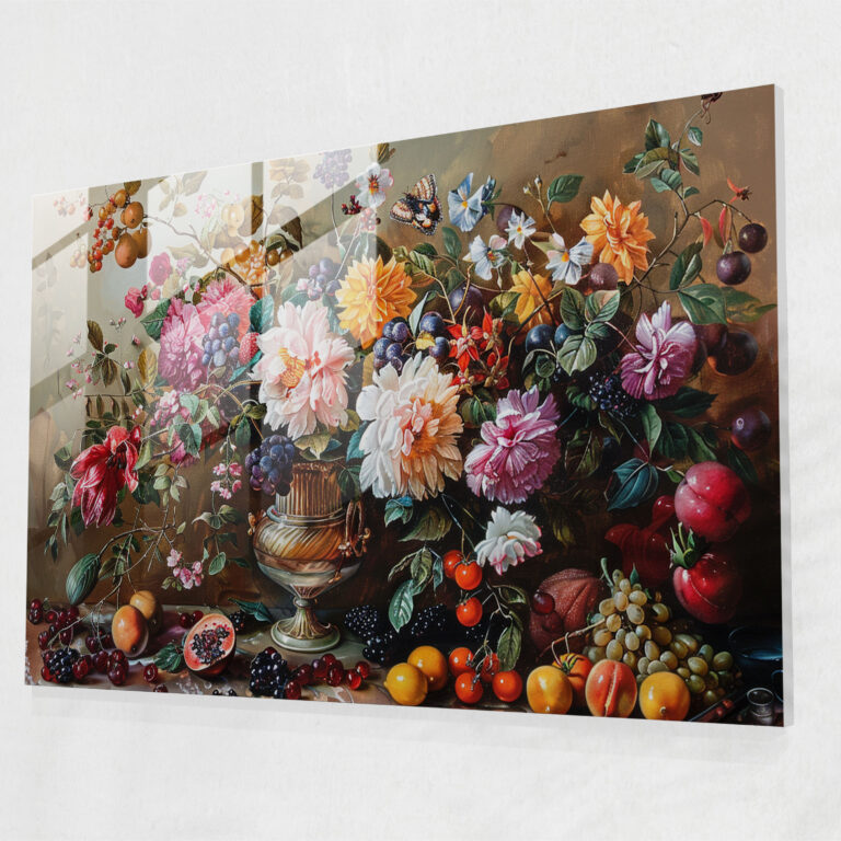 Baroque Style Painting Wall Decoration - Baroque, Glass Wall Art, Baroque Style Painting, Glass Print