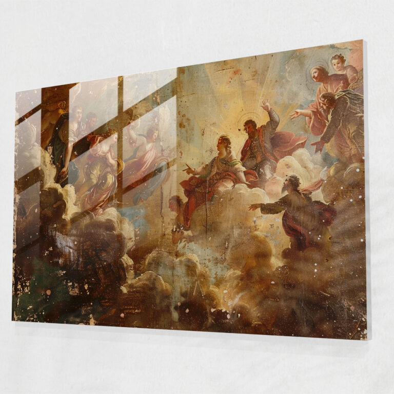 Baroque Style Painting Glass Art - Baroque, Home Decoration, Glass Print, Wall Decoration