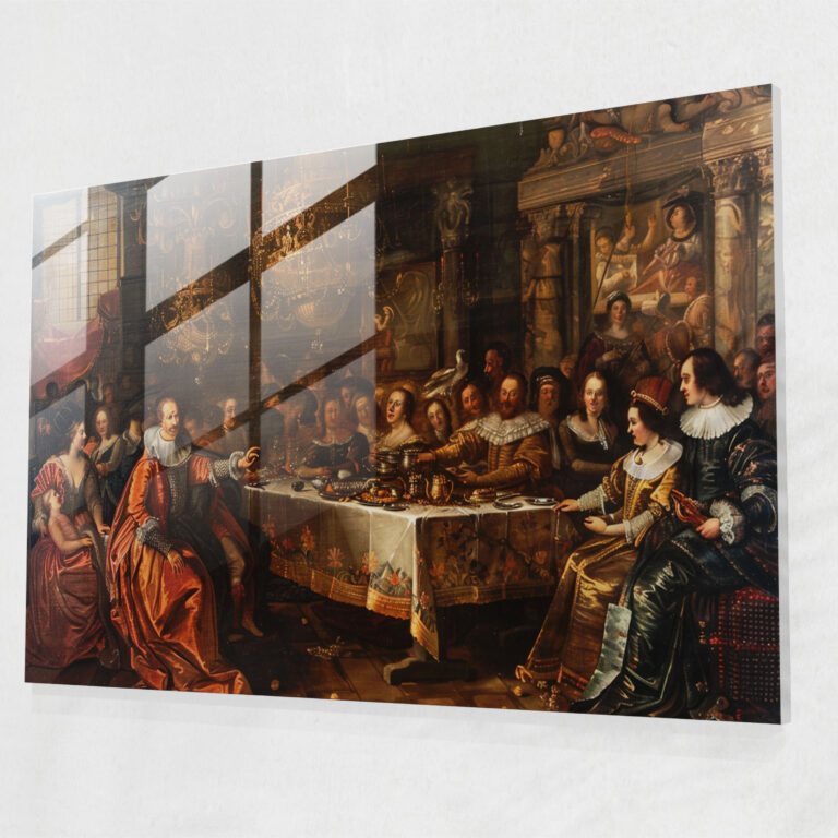 Baroque Style Painting Wall Decoration - Baroque, Glass Art, Wall Decoration, Glass Wall Art