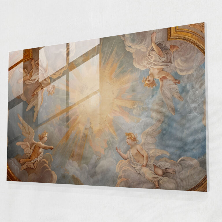 Baroque Style Painting Glass Art - Baroque, Glass Art, Baroque Style Painting, Wall Decoration