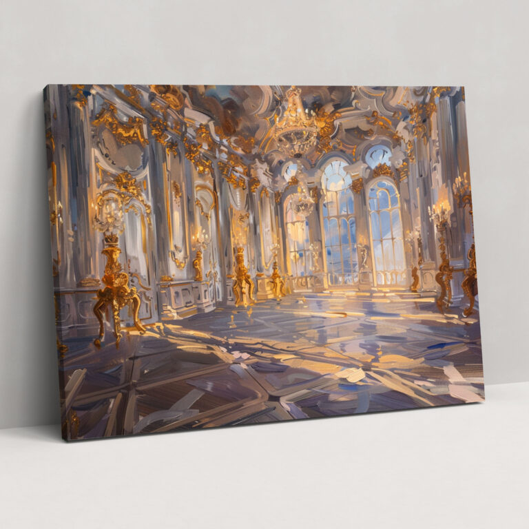 Grand Palace Interior Wall Decoration - Baroque, Grand Palace Interior, Ornate Details, Canvas Wall Art