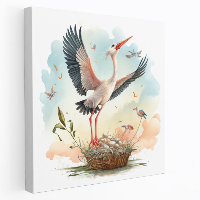 Born Wall Decoration - Stork Delivering Joy - Born, Magic, Home Decoration, Miracle Of Life