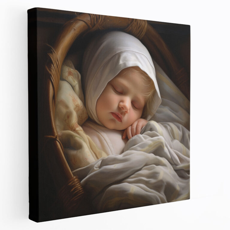 Born Canvas Print - Born, Newborn Baby, Canvas Wall Art, Peaceful Sleeping