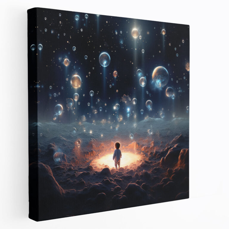 Born Wall Decoration - Born, Cosmic Wall Art, Canvas, Surreal Digital Artwork