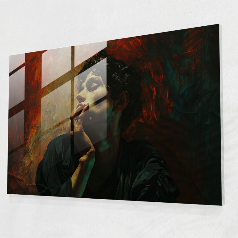 Caravaggio Style Wall Decoration - Figure In Contemplation - Caravaggio, Wall Decoration, Glass Art, Vivid Colors