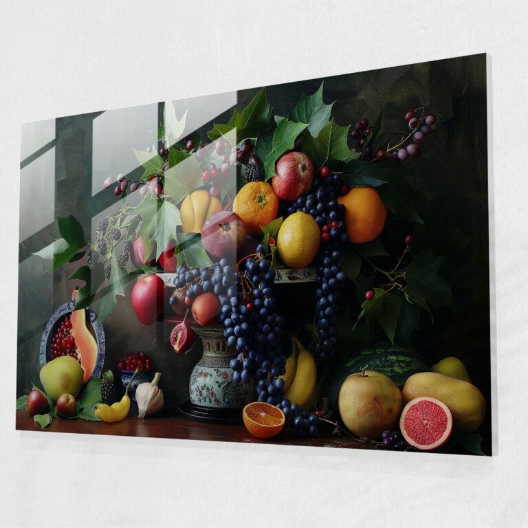 Caravaggio Style Home Decoration: Still Life With Fruit - Caravaggio, Glass Wall Art, Home Decoration, Caravaggio Style