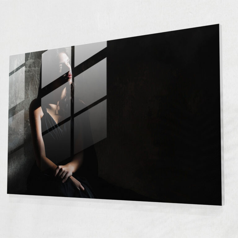 Caravaggio Style Modern Art: Figure In Contemplation - Caravaggio, Glass Print, Glass Wall Art, Soft Lighting