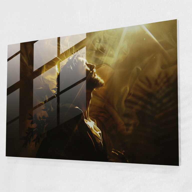 Divine Light Caravaggio Style Glass Print - Caravaggio, Home Decoration, Glass Print, Modern Art
