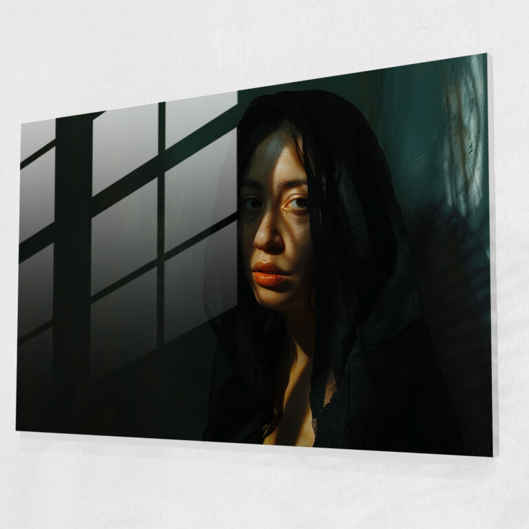 Mysterious Figure Caravaggio Style Glass Print - Caravaggio, Wall Decoration, Home Decoration, Glass Wall Art