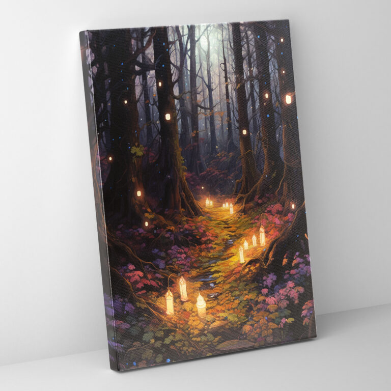 Candle Wall Art - Serene Forest Watercolor Canvas Print - Candle, Candle Wall Art, Serene Forest Watercolor Canvas Print, Wall Decoration
