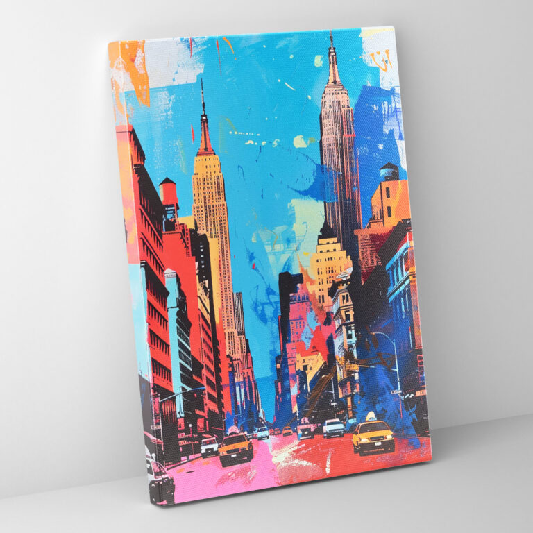Pop Art Cityscape Canvas Print - Classicism And Popart, Canvas Wall Art, Wall Art, Combine Classicism With Pop Art