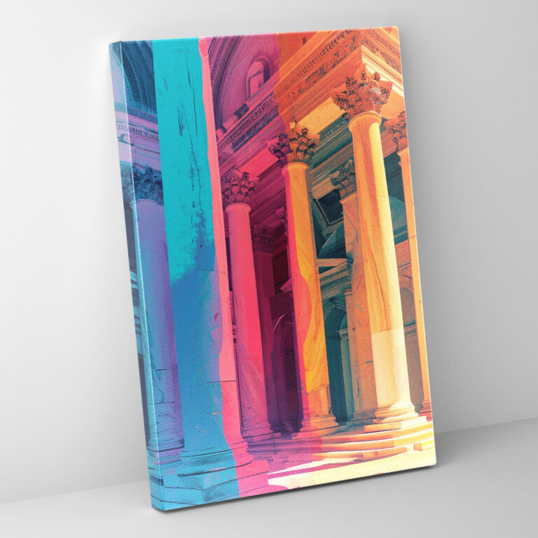 Pop Art Classical Architecture Canvas Print - Classicism And Popart, Canvas Wall Art, Canvas Print, Wall Art