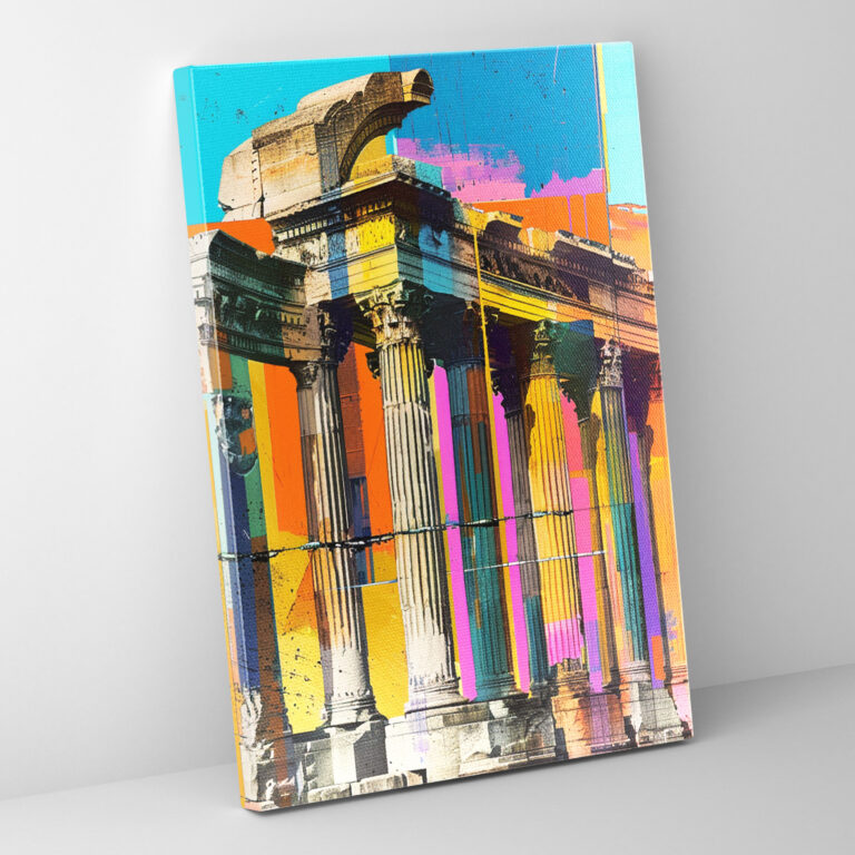 Pop Art Roman Architecture Wall Art - Classicism And Popart, Combine Classicism With Pop Art, Wall Art, Canvas Wall Art