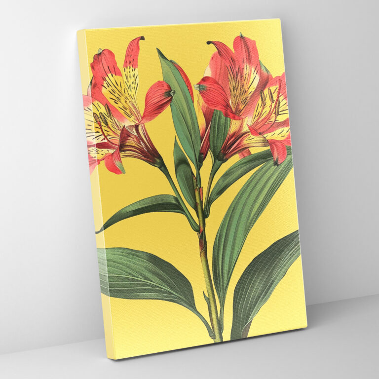 Pop Art Botanical Illustration Canvas Print - Classicism And Popart, Wall Art, Combine Classicism With Pop Art, Canvas Wall Art