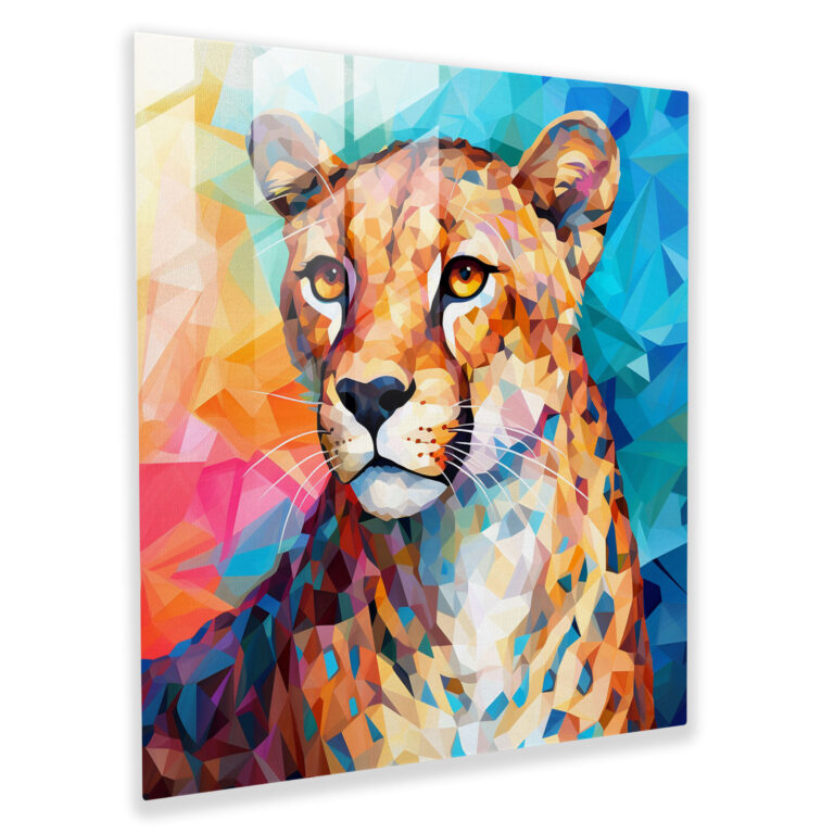 Cheetah Home Decoration - Cheetah, Glass Wall Art, Colorful, Glass Print