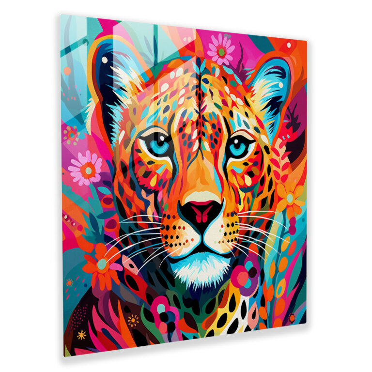 Cheetah Modern Art - Cheetah, Glass Print, Glass Wall Art, Home Decoration