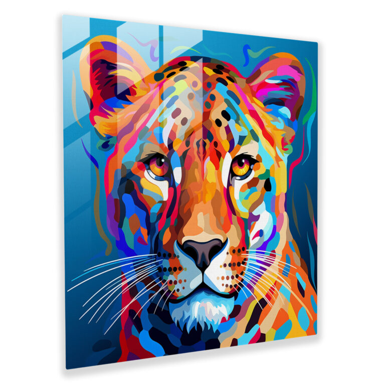 Cheetah Glass Art - Cheetah, Home Decoration, Pop Art, Glass Print