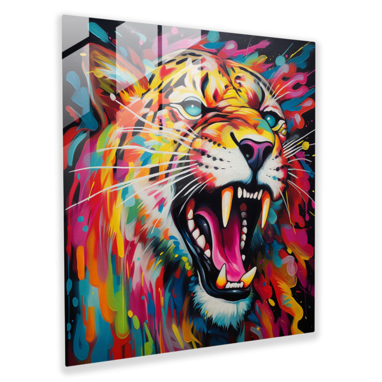 Cheetah Glass Art - Cheetah, Cheetah, Glass Print, Bold