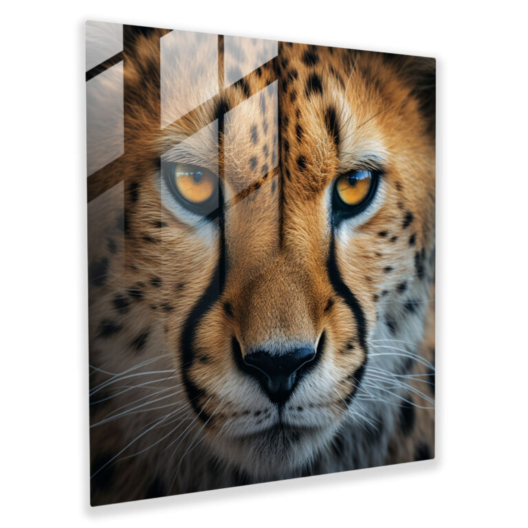 Cheetah Home Decoration - Cheetah, Glass Print, Home Decoration, Digital Illustration