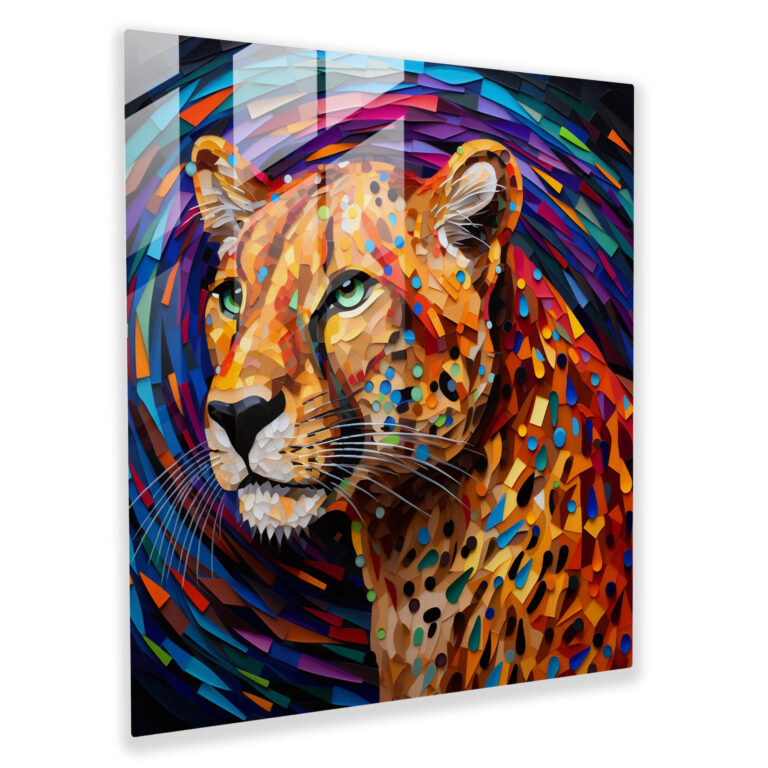 Cheetah Wall Decoration - Cheetah, Modern Art, Home Decoration, Glass Wall Art