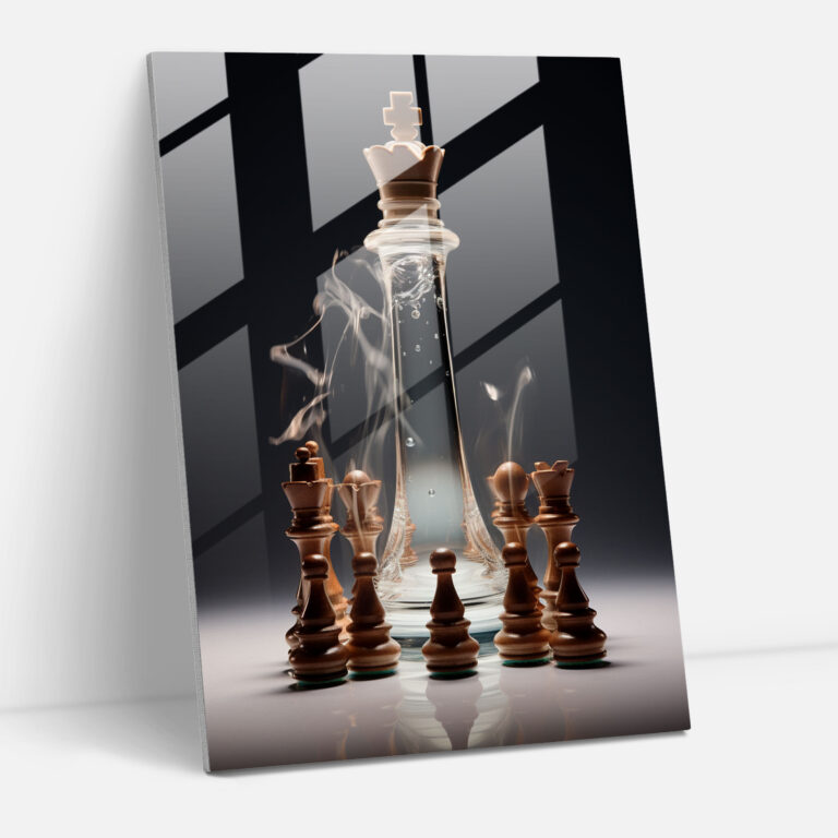 Chess Glass Wall Decoration - Chess, Chess, Emerging From Glass Surface, Mesmerizing Visual Effect