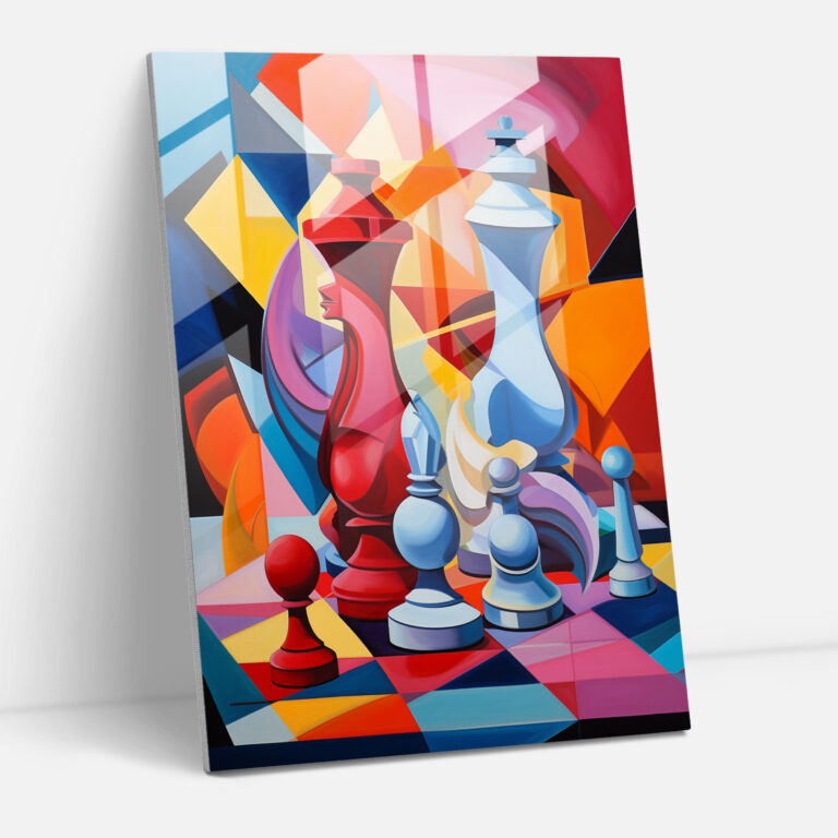 Chess Glass Print - Chess, Elegant, Glass Wall Art, Abstract