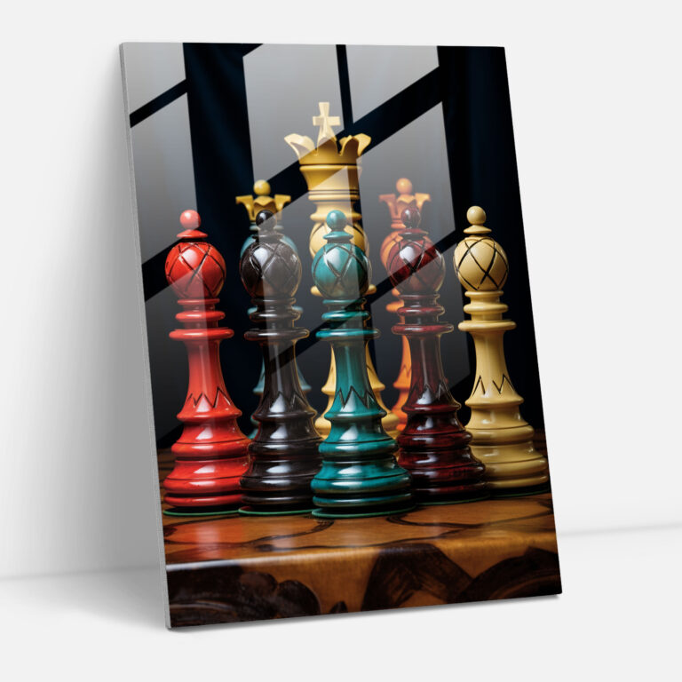 Chess Glass Wall Art - Chess, Wall Decoration, Classic Painting, Intricate Details