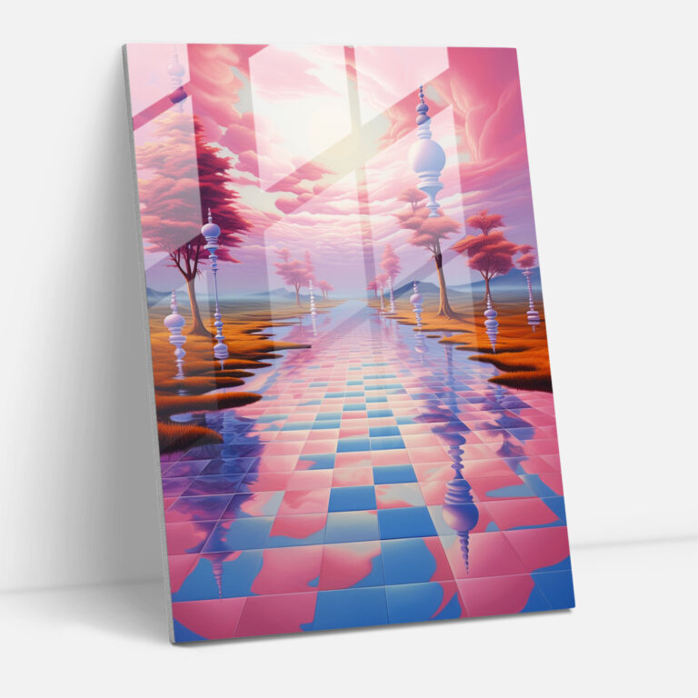 Chess Glass Print Home Decoration - Chess, Surreal, Glass Art, Floating Chessboard