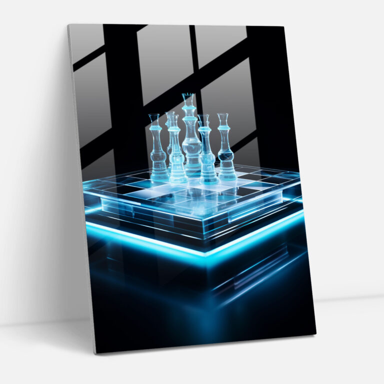 Chess Glass Print Modern Art - Chess, Home Decor, Glass Wall Art, Glass Art