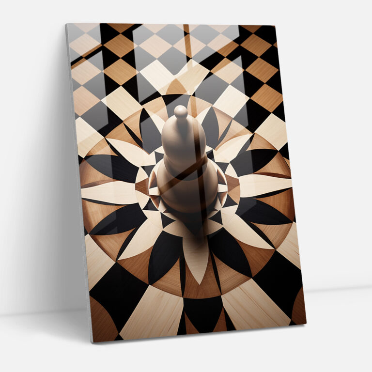 Chess Glass Wall Print - Chess, Home Decoration, Geometric, Artistic Expression