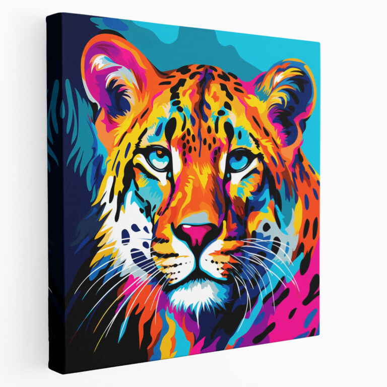 Cheetah Wall Decoration - Pop Art Style Canvas Print - Cheetah, Dynamic Patterns, Pop Art Style, Canvas Wall Art
