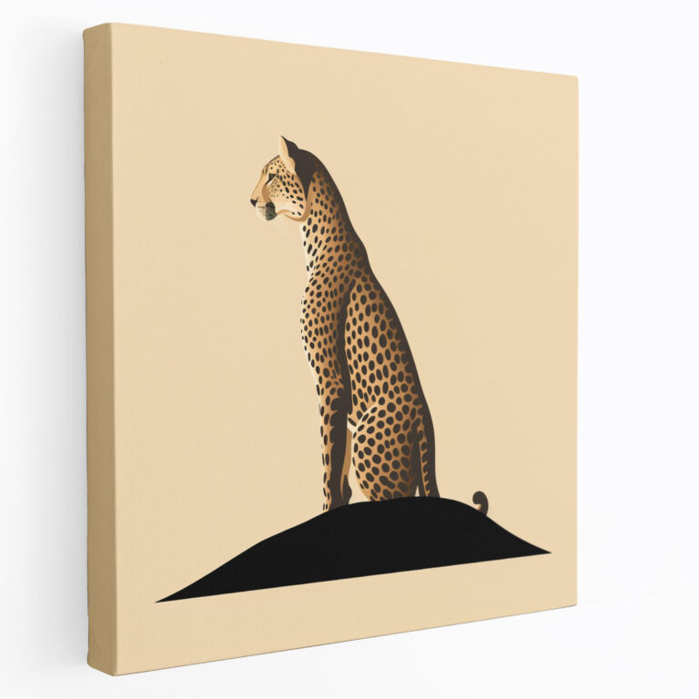 Cheetah Wall Art - Minimalist Silhouette Canvas Print - Cheetah, Home Decoration, Wall Art, Cheetah