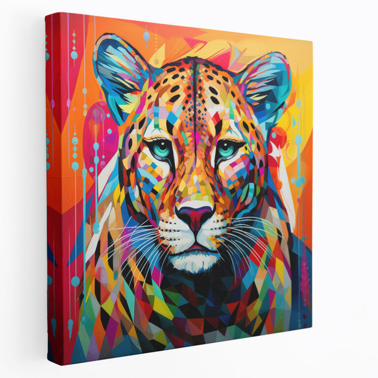 Cheetah Wall Decoration - Contemporary Geometric Canvas Print - Cheetah, Wall Art, Canvas, Contemporary Art
