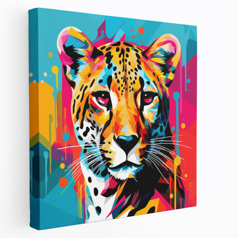 Cheetah Wall Art - Geometric Stripes - Cheetah, Cheetah Canvas Print, Home Decoration, Cheetah Wall Decoration