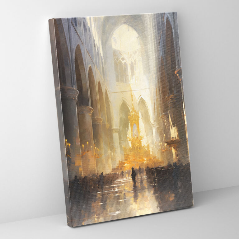Church Canvas Print - Impressionist Cathedral Interior Wall Art - Church, Impressionist Painting, Cathedral Interior, Church