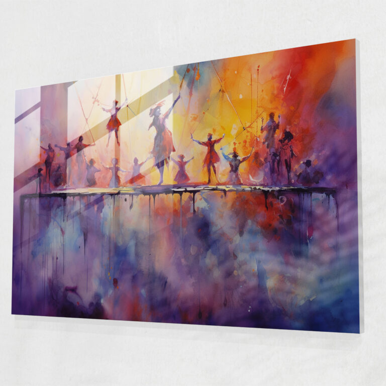 Circus Tightrope Glass Print - Circus, Circus Performers, Wall Decoration, Home Decoration