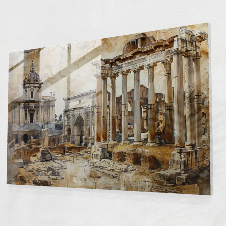 Classicism Glass Wall Art - Roman Building - Classicism, Classicism, Wall Decoration, Glass Wall Art