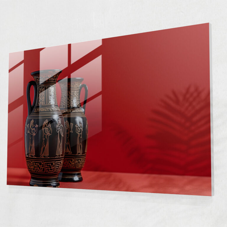 Classicism Glass Art Greek Pottery - Classicism, Red Background, Classicism, Classical Design